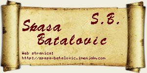Spasa Batalović vizit kartica